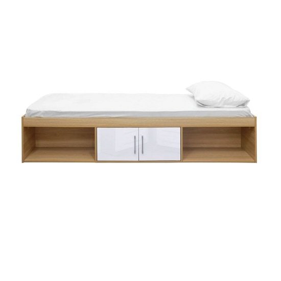 Dakoto Single Cabin Bed In White And Matt Oak Finish