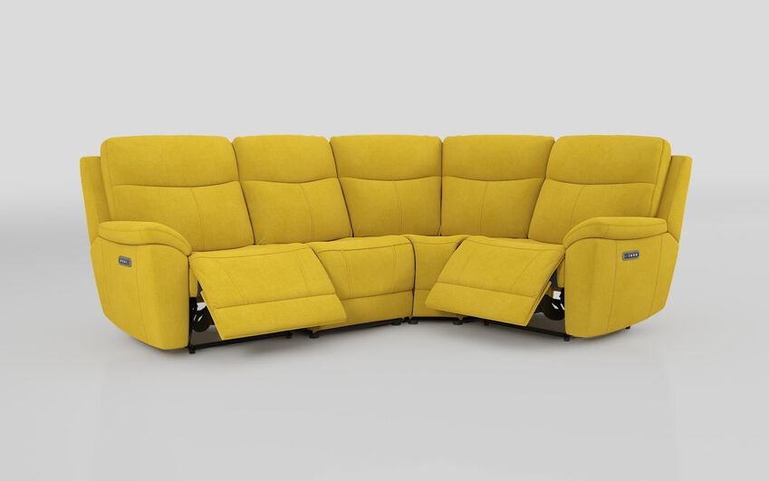 Green Fabric Eldwick 3 Corner 1 Power Sofa