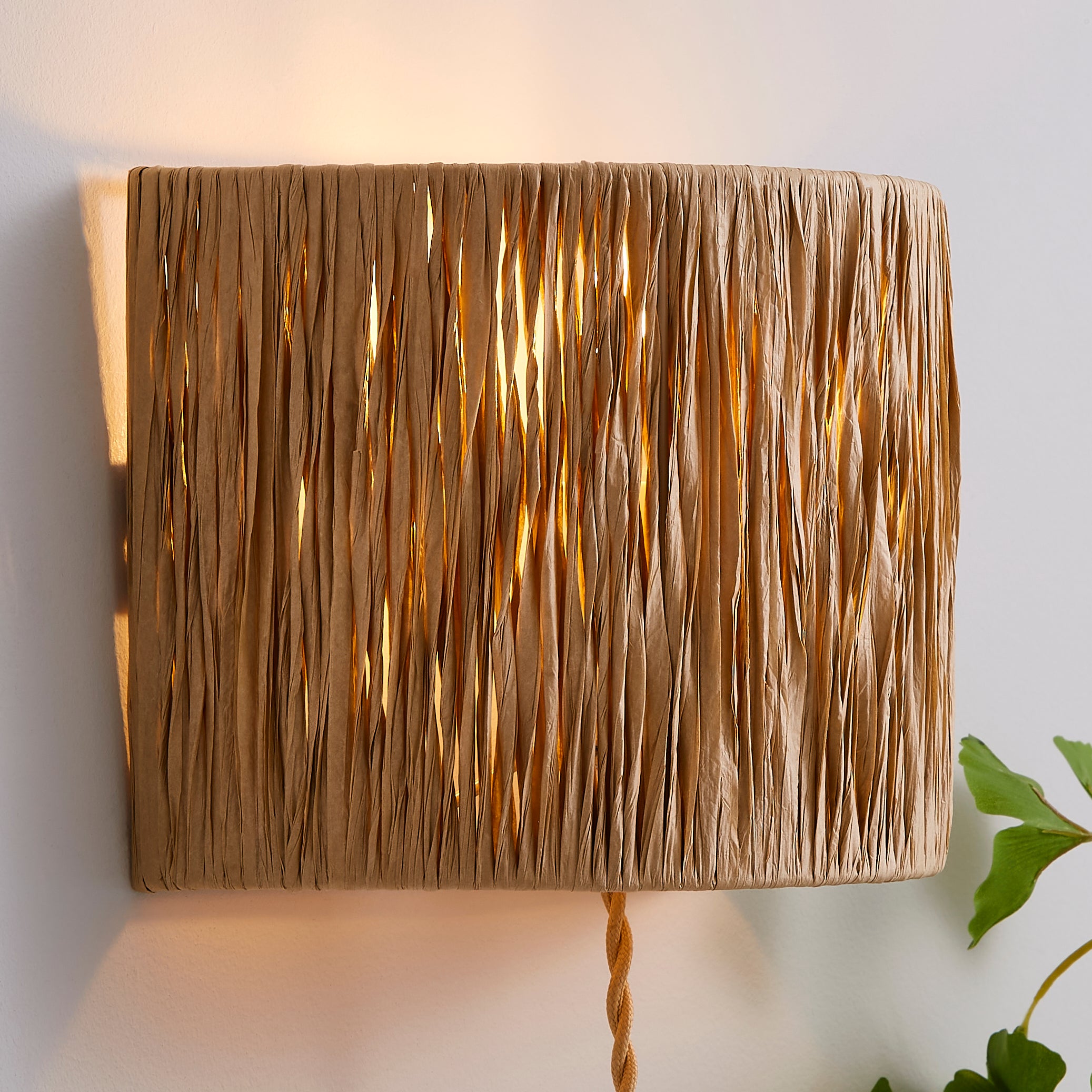 Ruolan Raffia Wall Light Brown