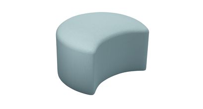 Luna Half Moon Footstool in Lagoon Brushed Linen Cotton - sofa.com