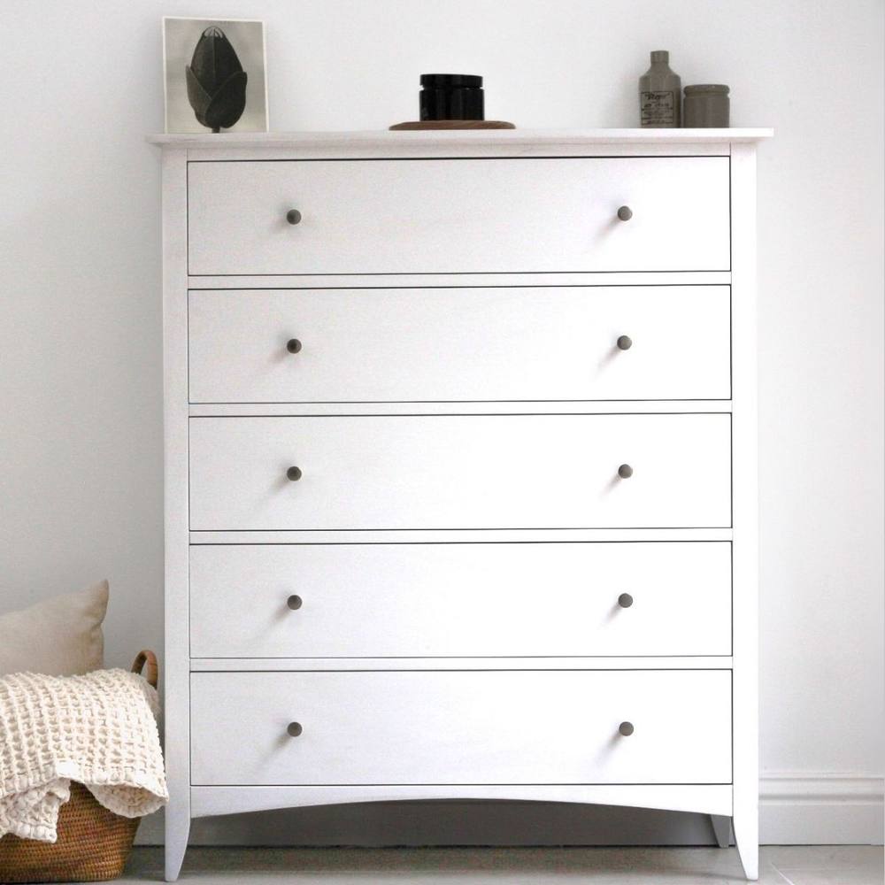 Statement Furniture Edward Hopper 5 Drawer Chest of Drawers in White