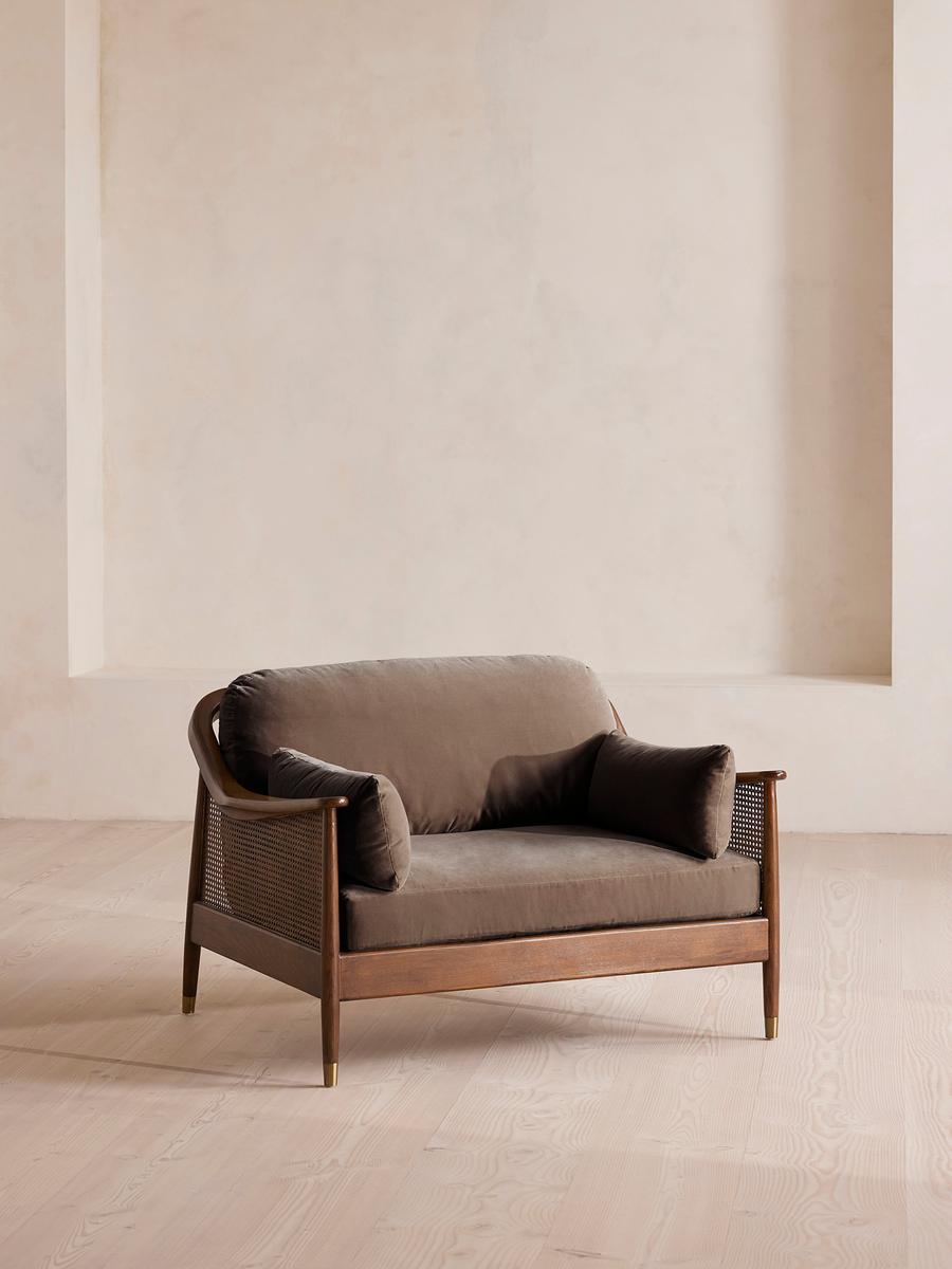 Atlanta Loveseat, Velvet, Taupe