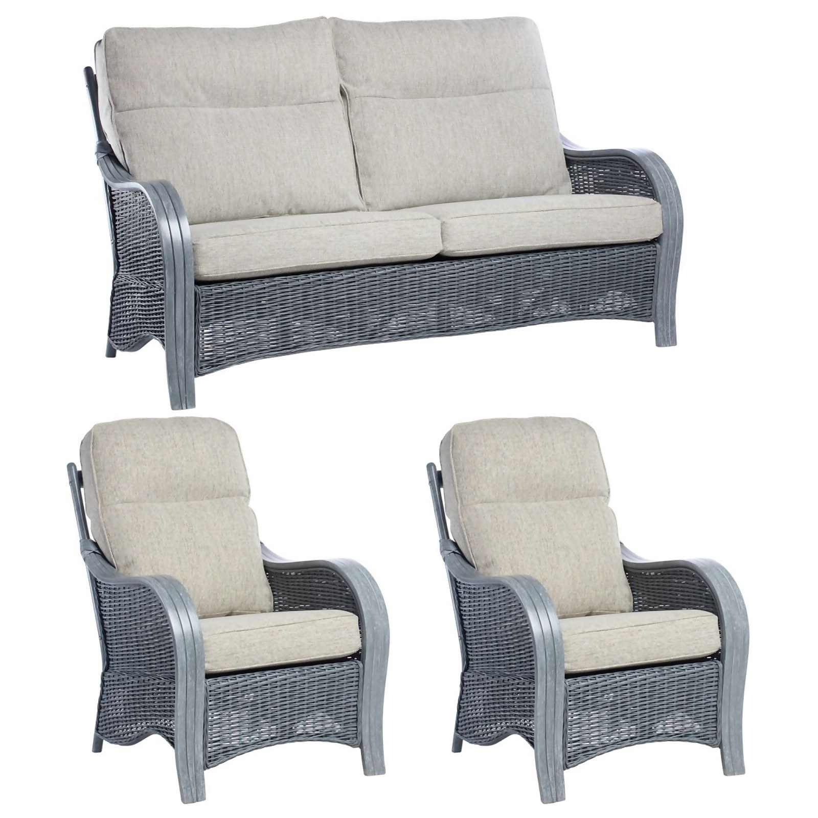 Turin Grey 3 Seater Suite