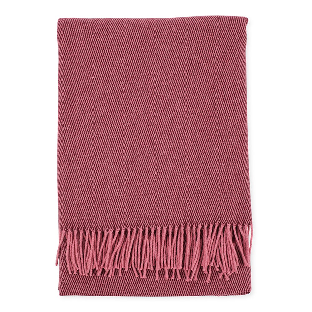 Heal's Herringbone Wool & Cashmere Throw Pink 2