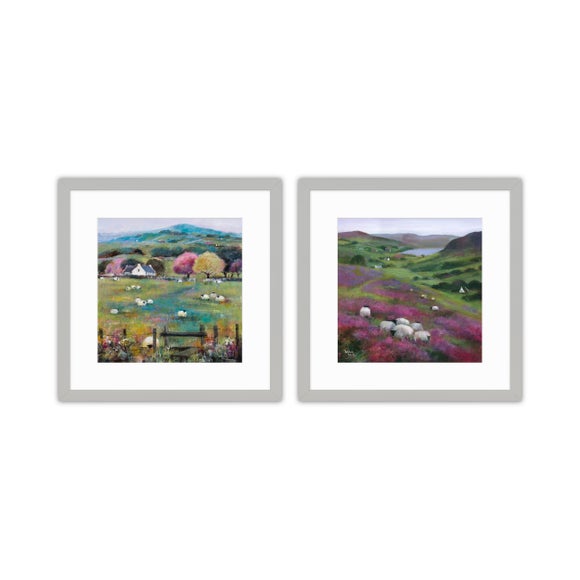 Set of 2 Heather Sheep Framed Prints 2