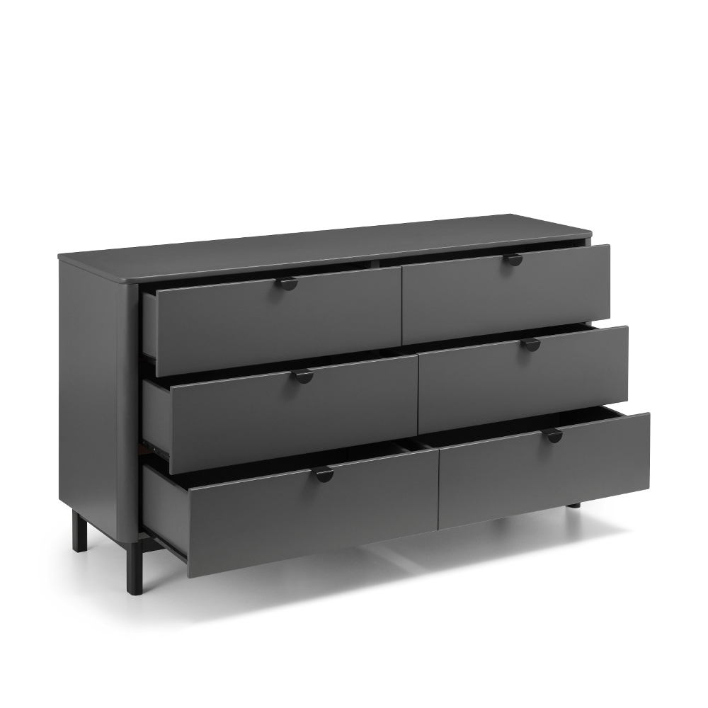 Chloe Grey Wooden 6 Drawer Chest