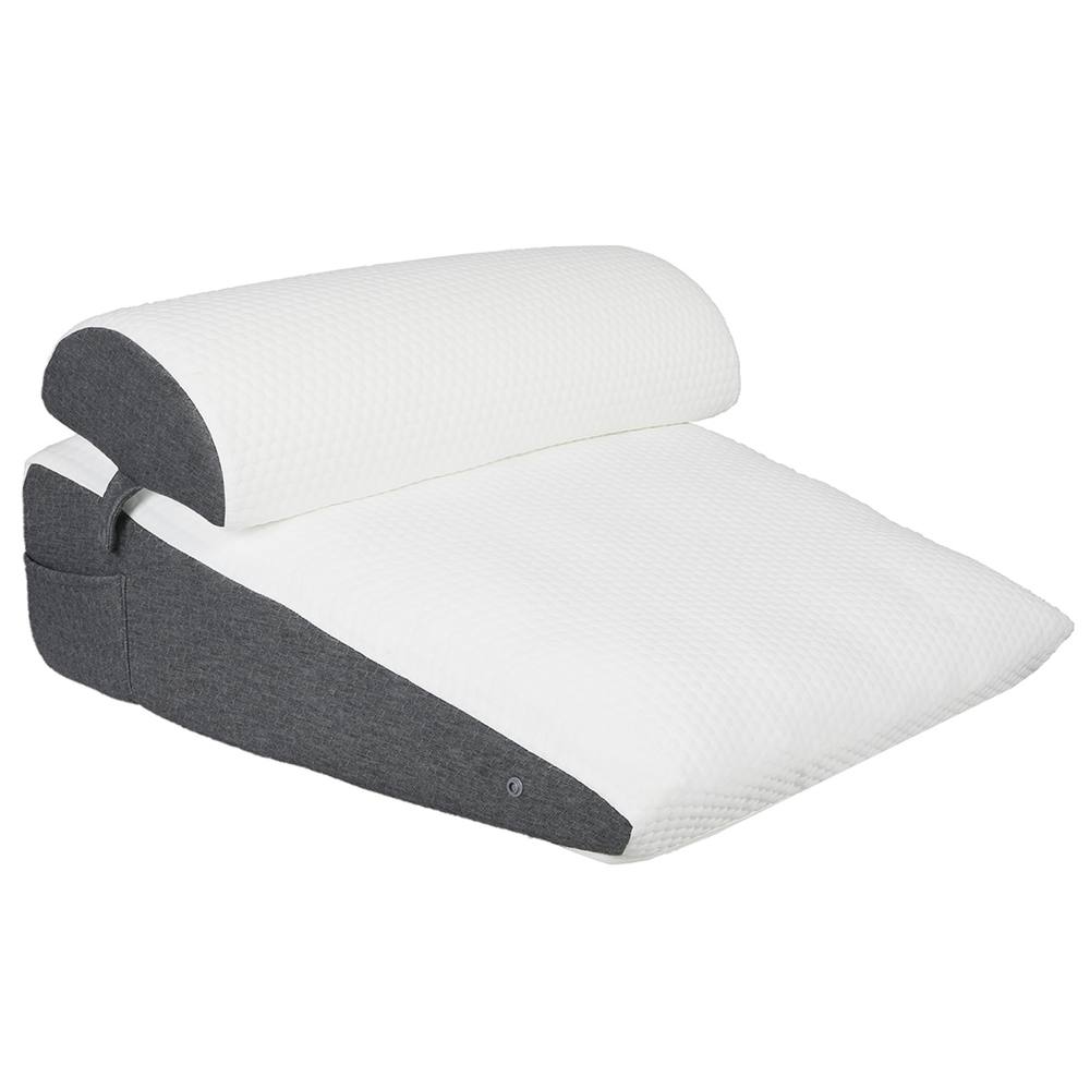 Lavio Wedge Pillow Memory Foam for Back Reading Sleeping Adjustable in White