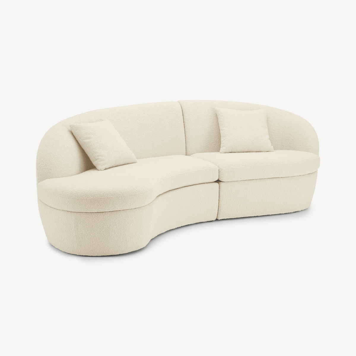 Reisa Left Hand Facing Chaise End Sofa, Whitewash Boucle