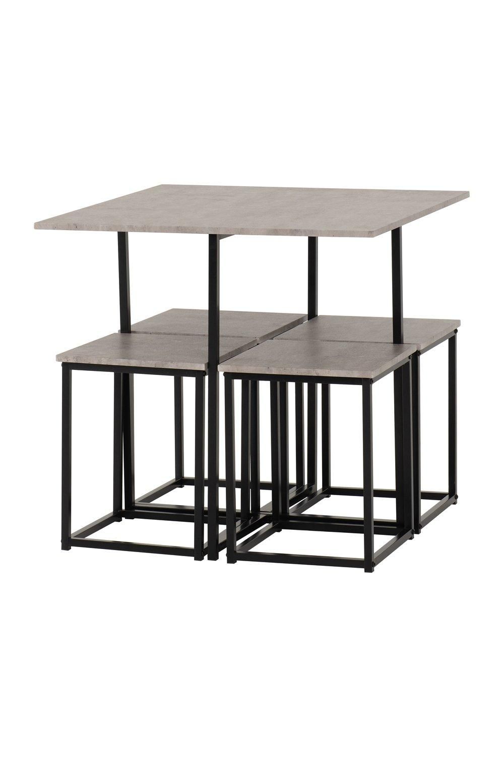 Seconique Kent 1+4 Stowaway Dining Set in Stone 2