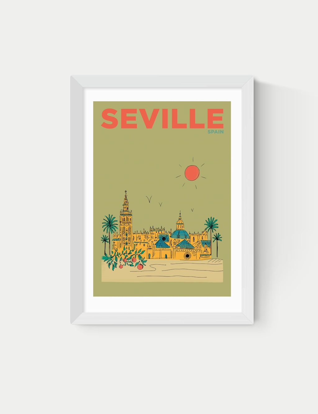 East End Prints Seville Framed Art Print White
