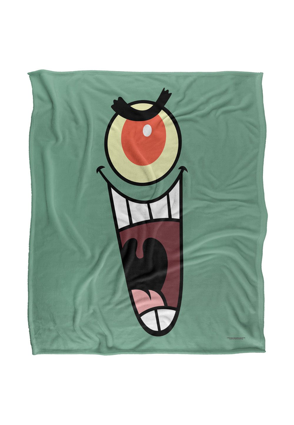 Spongebob Plankton Face Silky Touch Super Soft Throw Blanket 152 X 127 cm in White