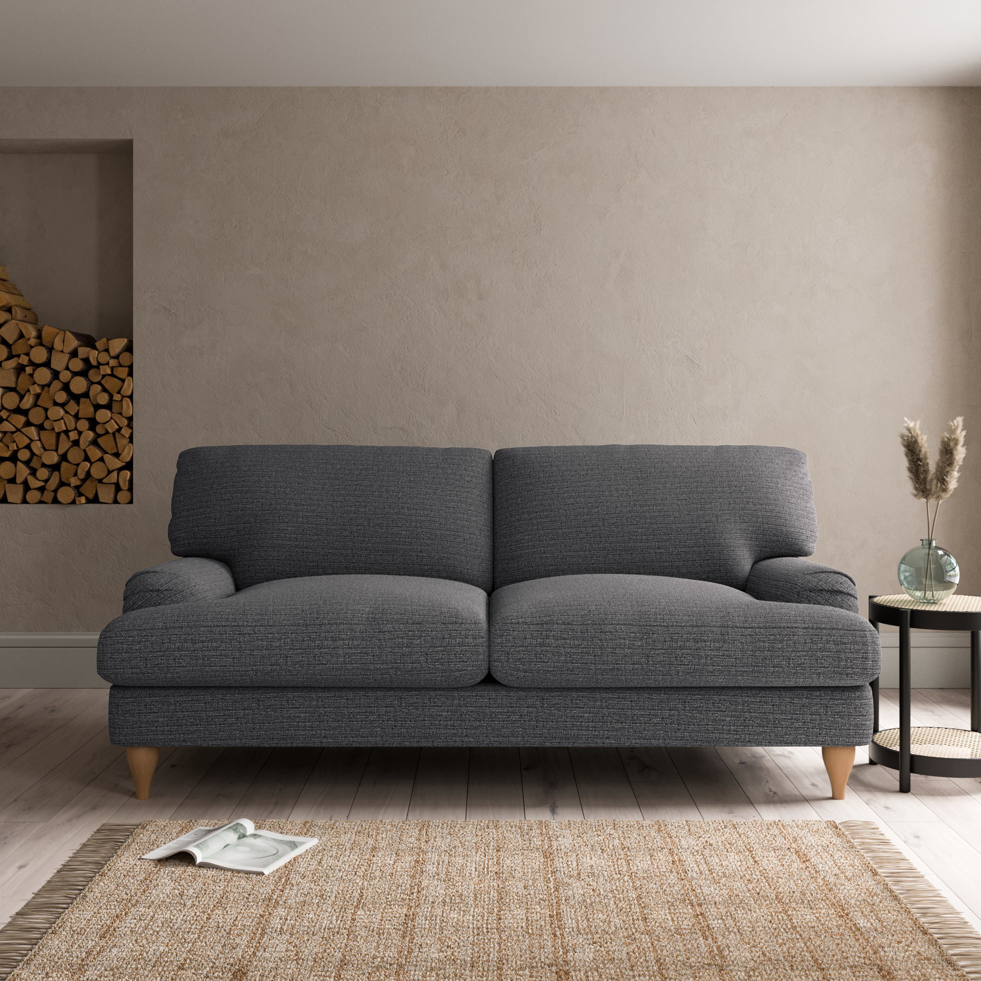 Darwin Textured Weave 3 Seater Sofa Textured Weave Graphite