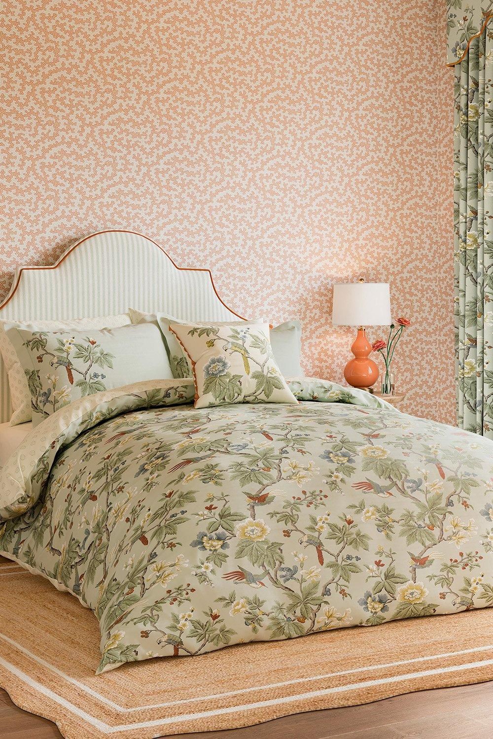 Sanderson 'Lophura' Cotton Percale Duvet Cover Set in Light Grey