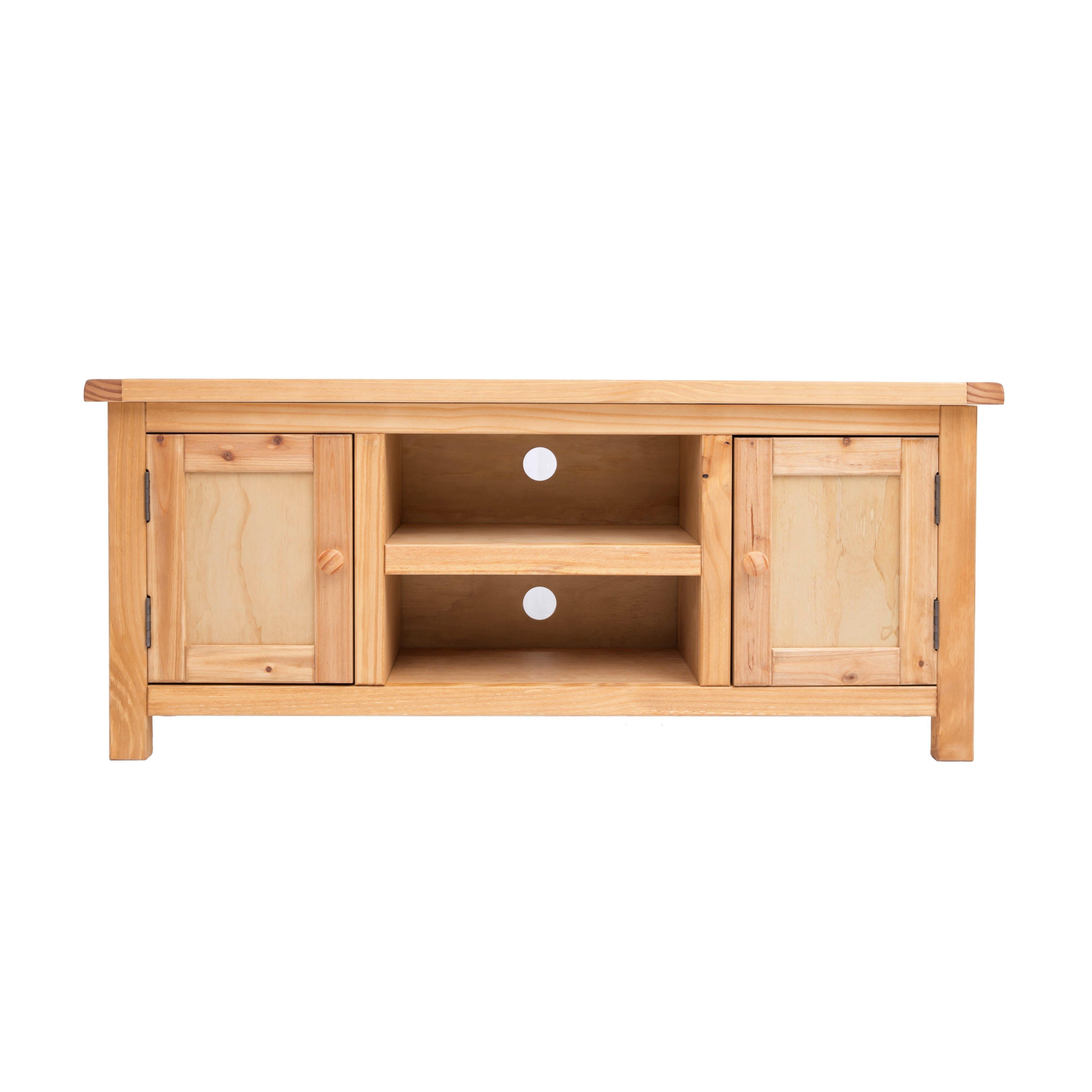 Cabinet Bits Lugo Waxed 2 Door TV Cabinet Wood Knob in Light Brown