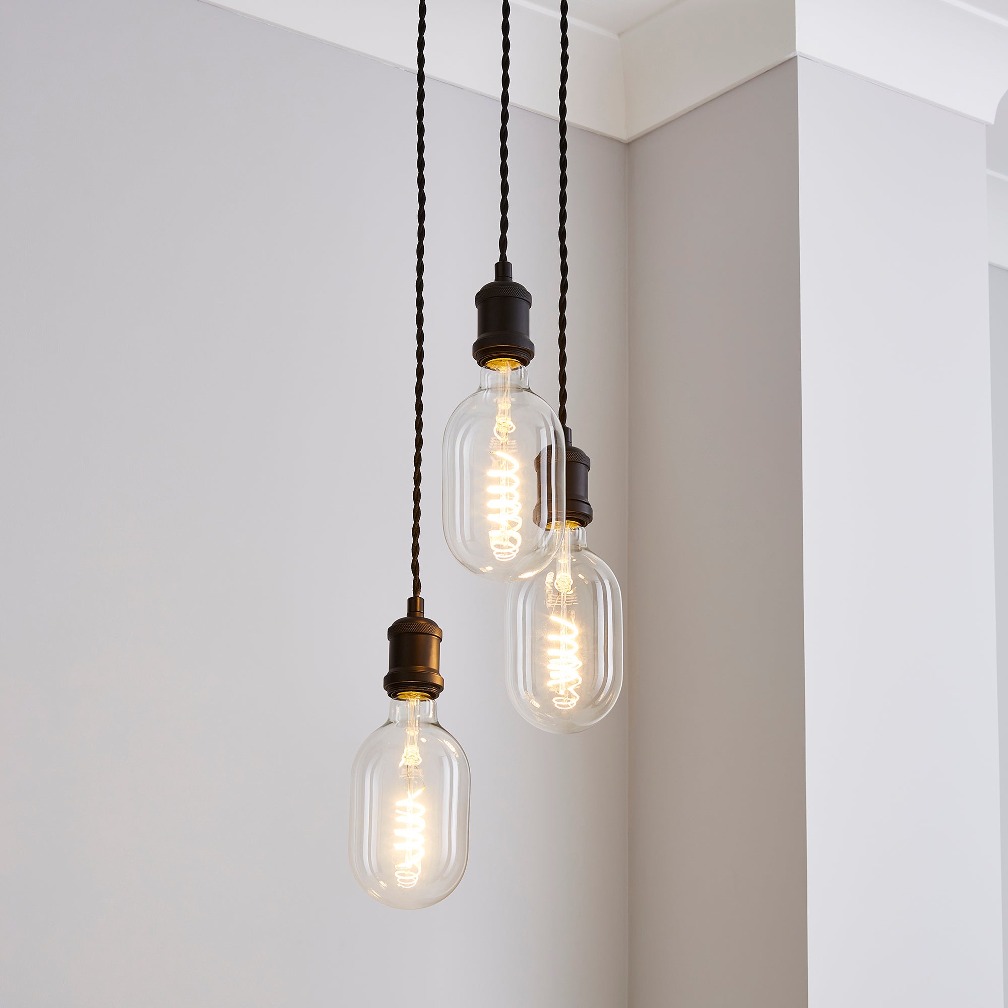Charlie 3 Light Cluster Flex Fitting Black