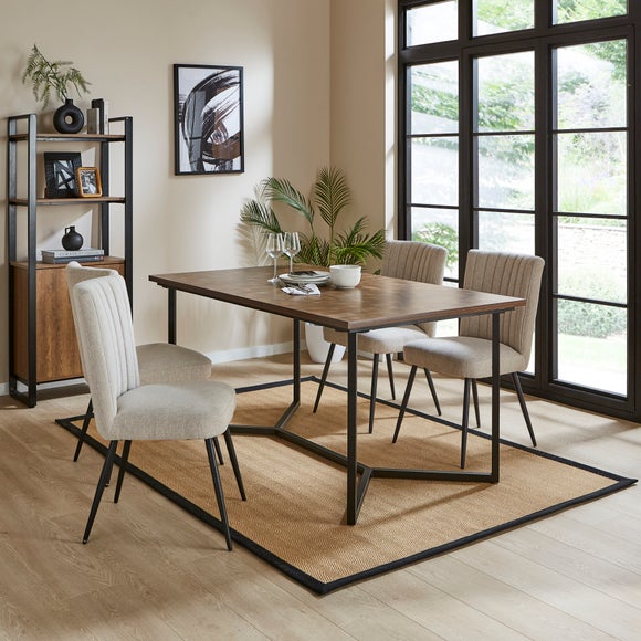 Brayden 4-6 Seater Rectangular Dining Table, Parquet Effect