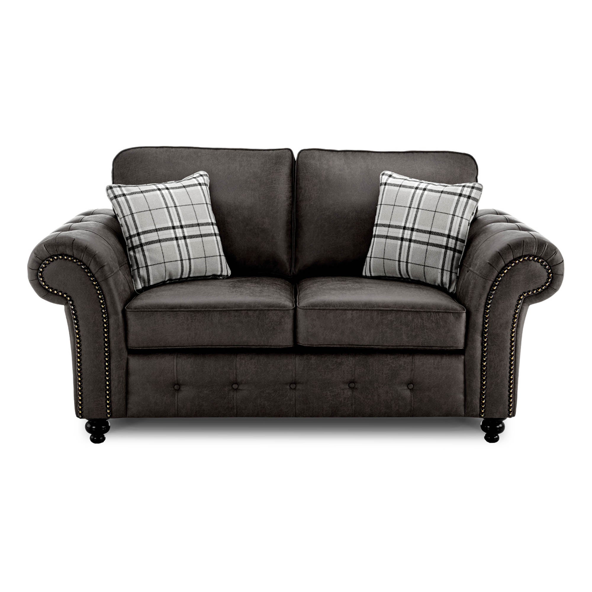 Oakland Faux Leather 2 Seater Sofa Black