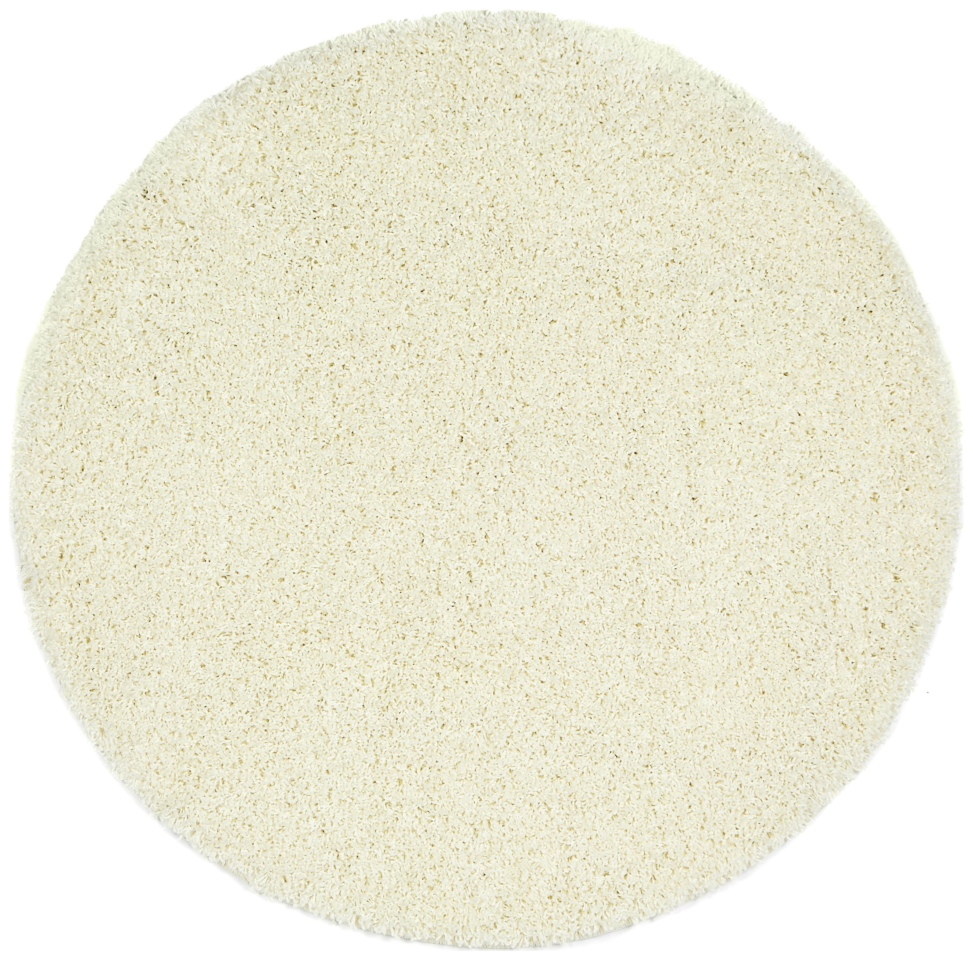Buddy Plain Circle Cut Pile  Rug - 100x100cm - Cream