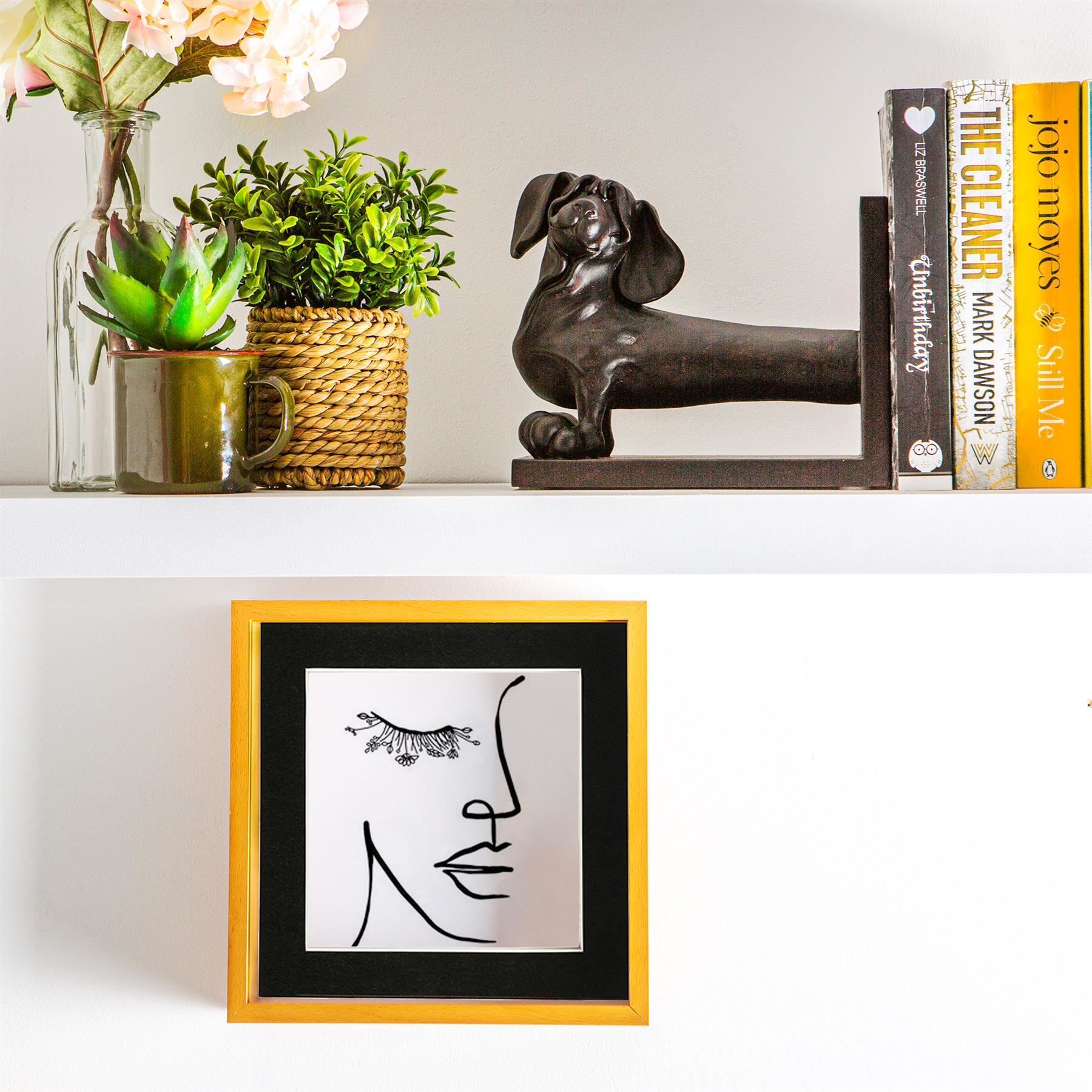 Nicola Spring 3D Deep Box Photo Frames - 8 x 8" with 6 x 6" Mount - White Mount - Pack of 5 in Black 5