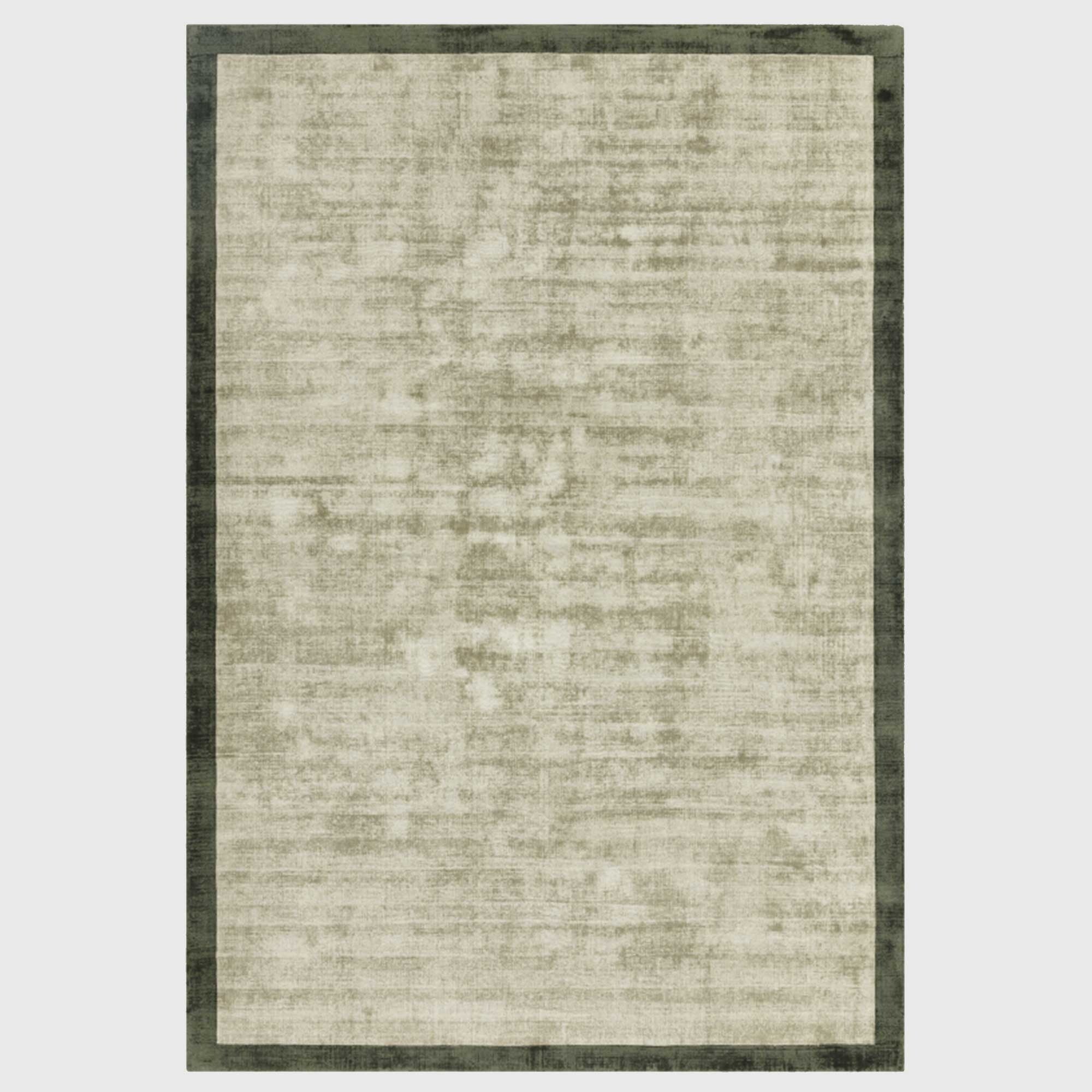 Tyde Border 120x170cm Rug Sage/Olive, Square Viscose | Barker & Stonehouse