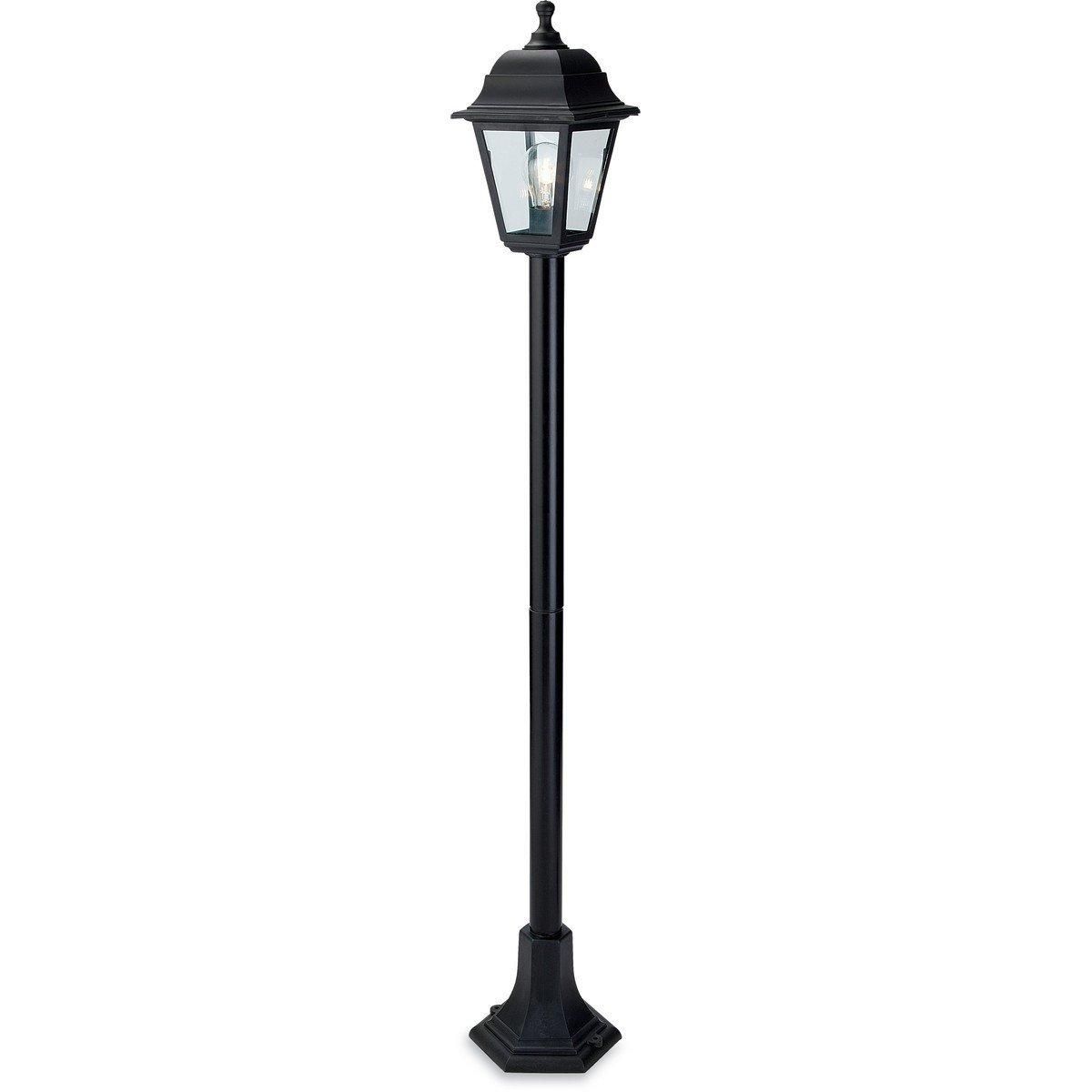 Netlighting Oslo 1 Light Post Lantern Black Resin IP44 E27