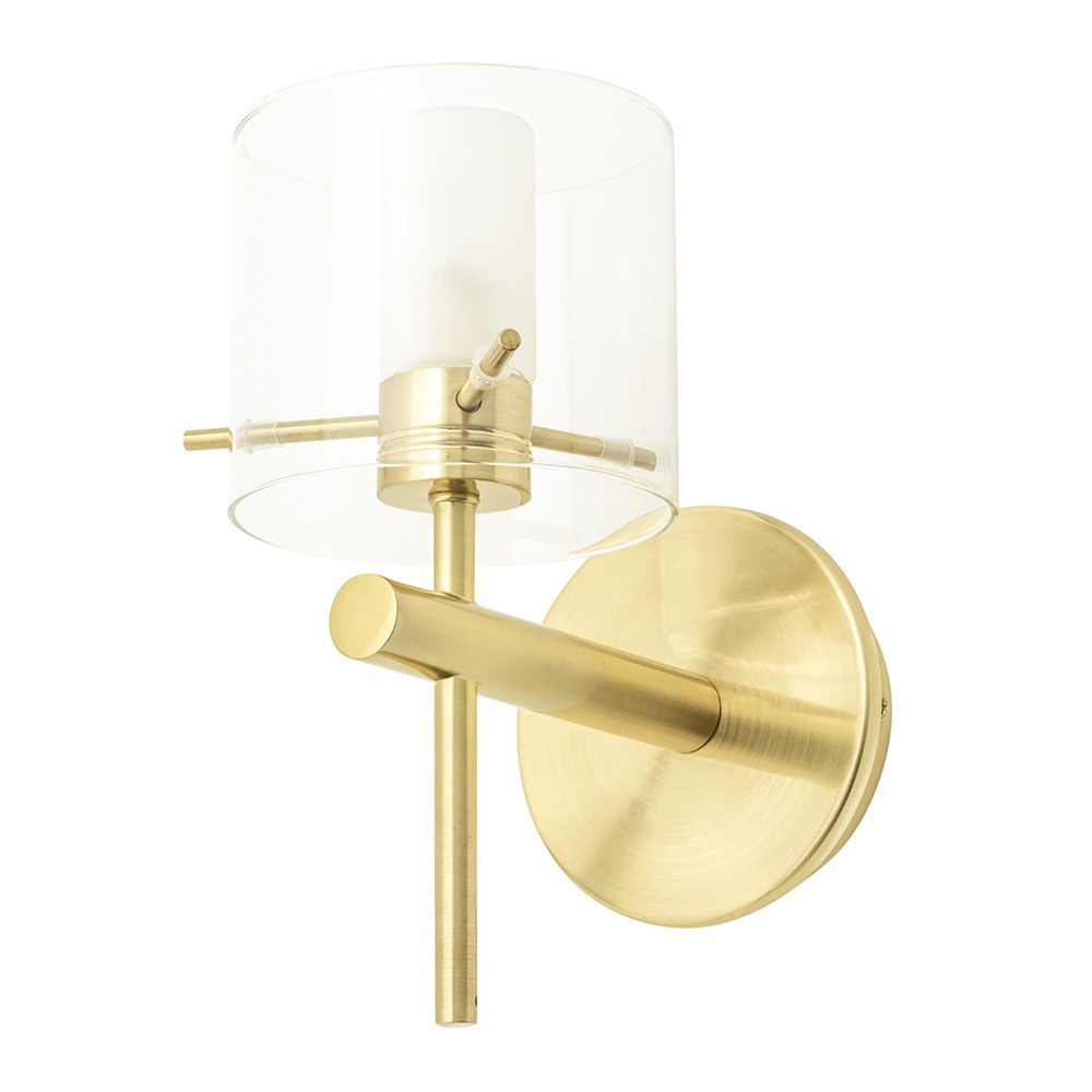 Jean Single Bathroom Wall Light, Satin Brass