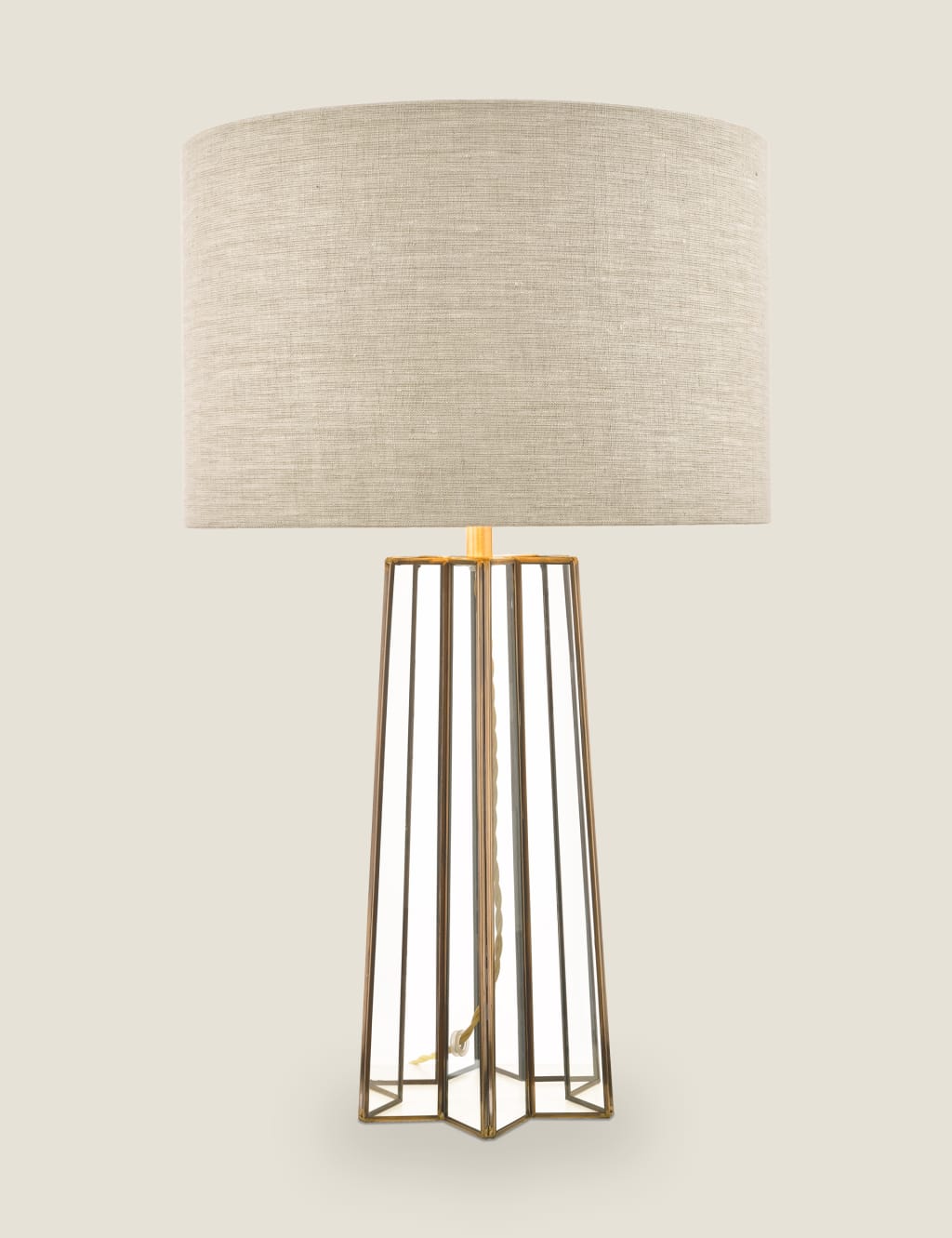 Laura Ashley Star Glass Table Lamp Antique Brass