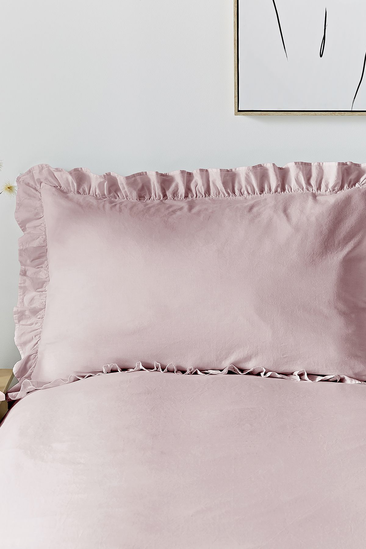 Appletree 'Cassia Frill' 100% Cotton Relaxed Look Duvet Cover Set in Lavender 2