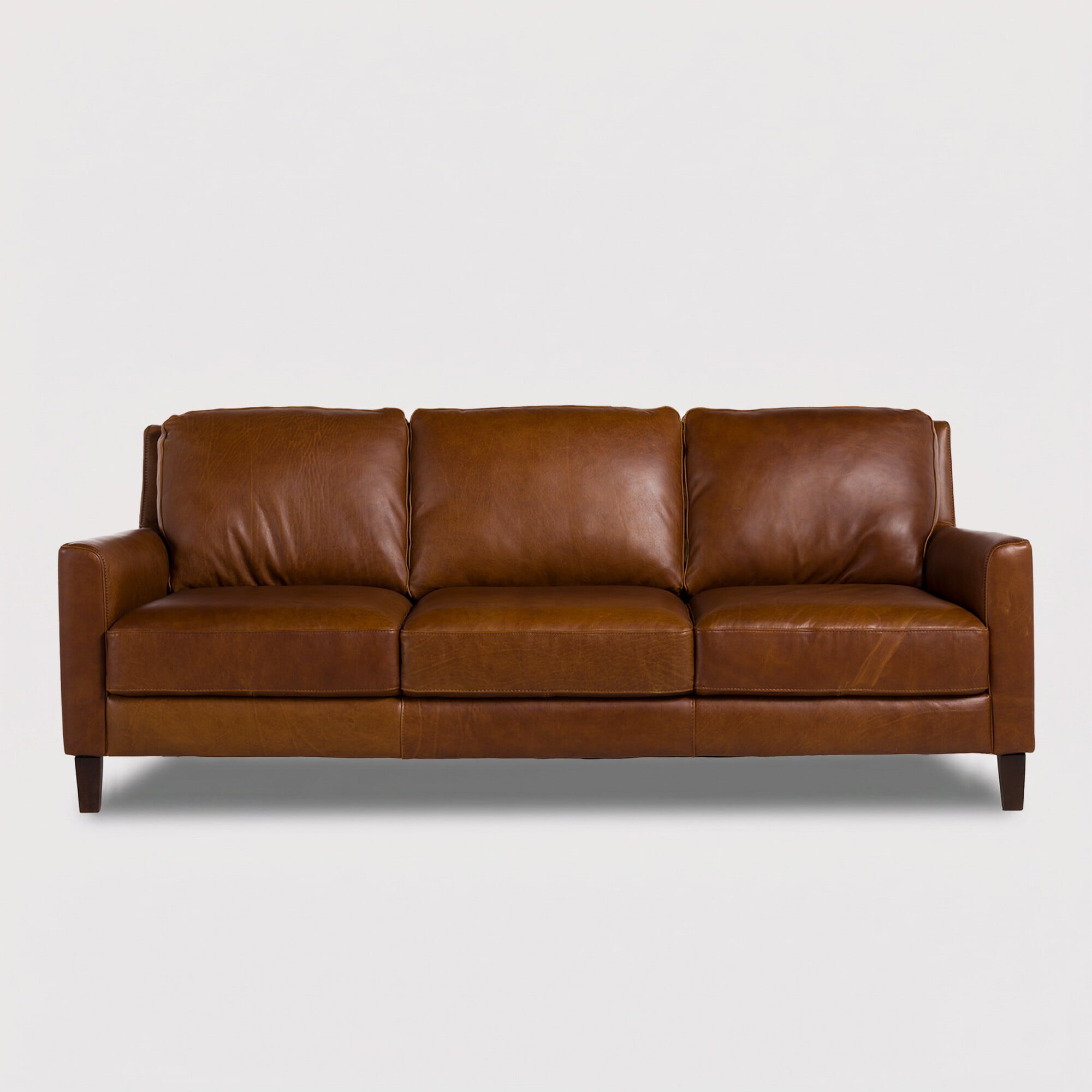 Albard 3 Seater Sofa, Brown Leather | Barker & Stonehouse