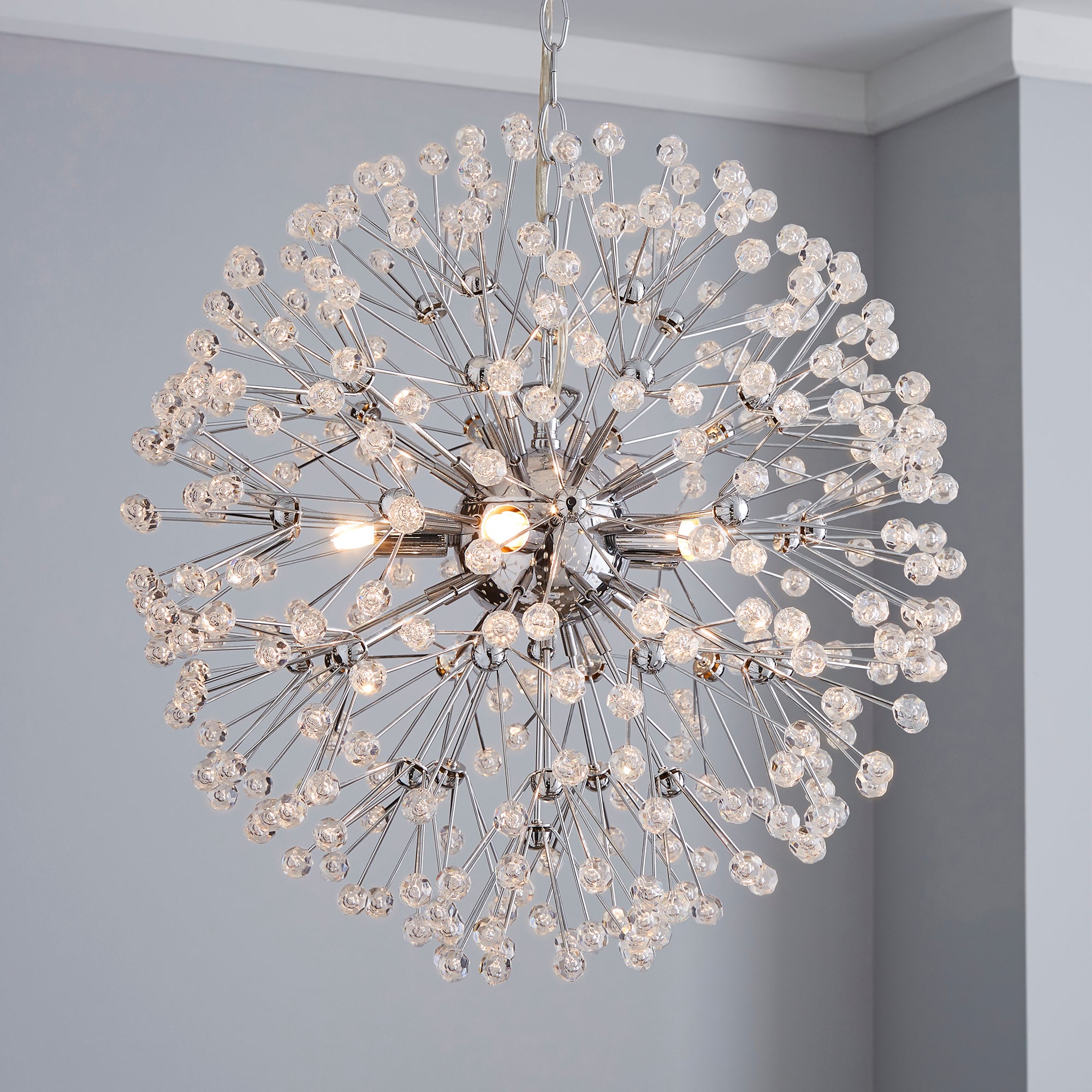 Serena 4 Light Jewel Chrome Ceiling Fitting Chrome