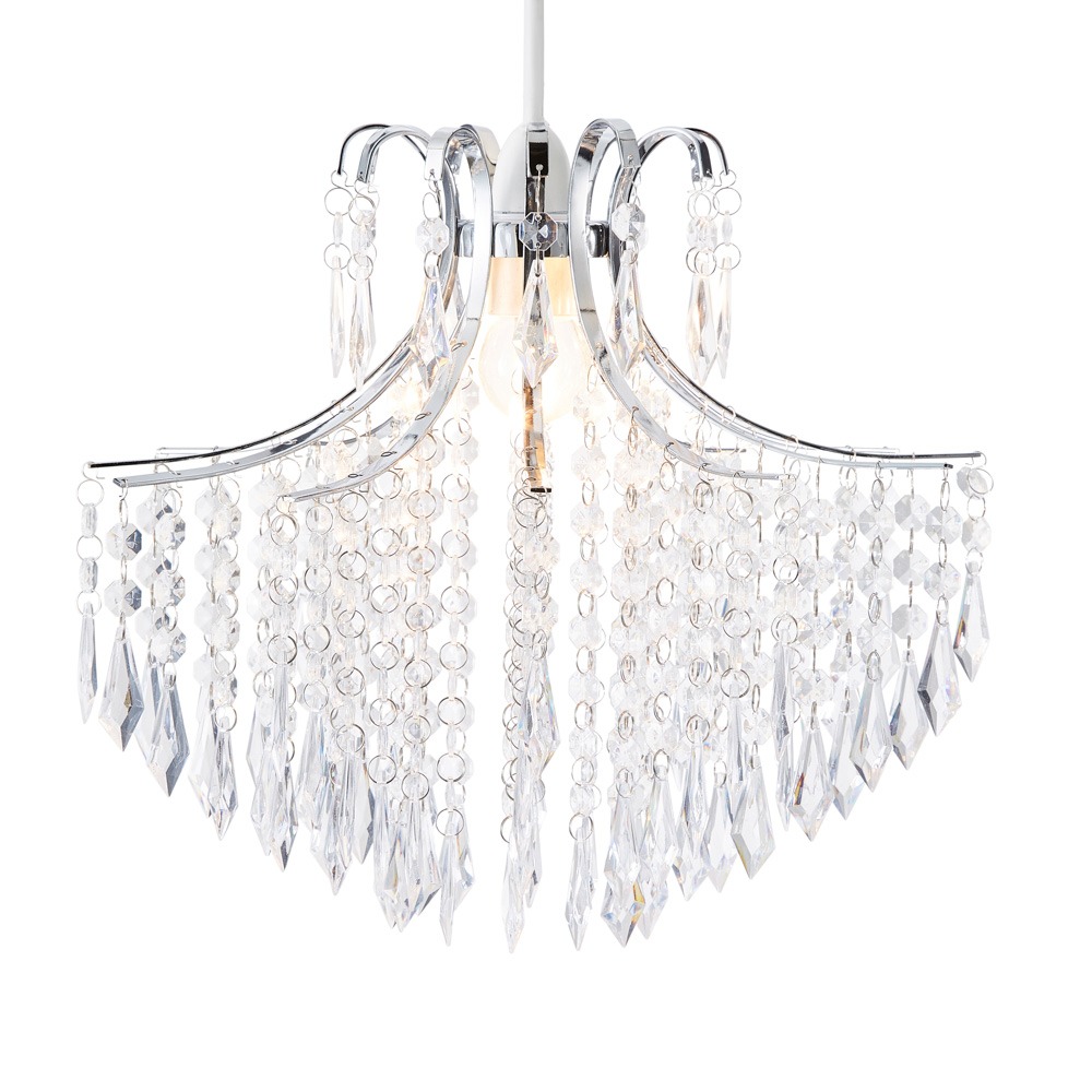 Glow Acrylic Droplet Easy Fit Shade, Chrome