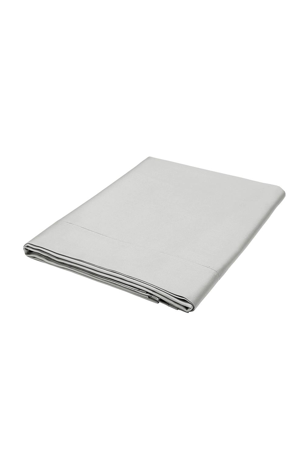 1951 'Luxury 400 Thread Count' Cotton Sateen Flat Sheet in Silver