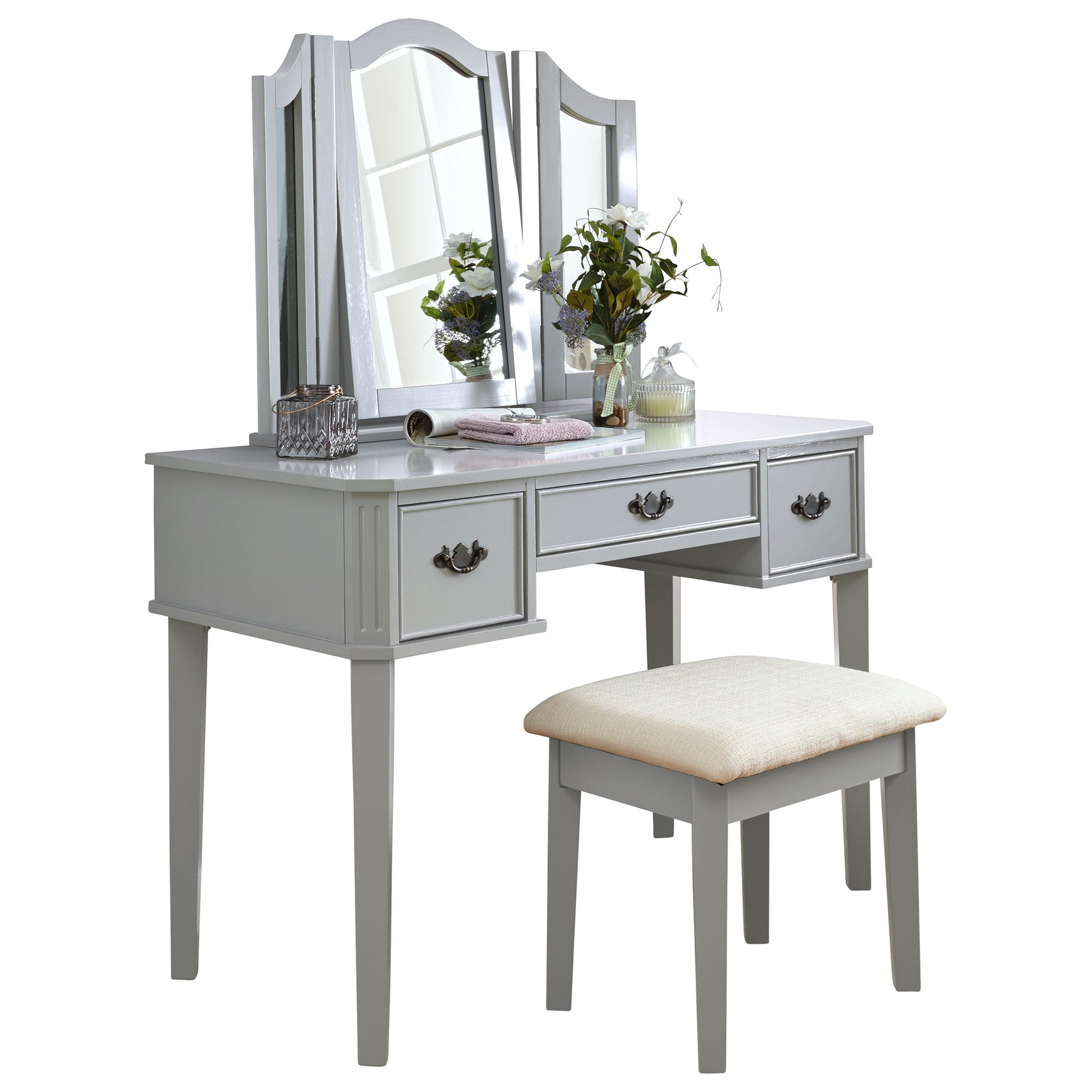 Bella Dressing Table Set Grey