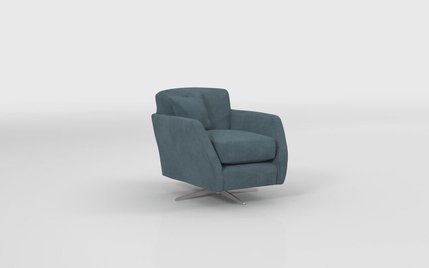 Blue Fabric Edale Swivel Chair
