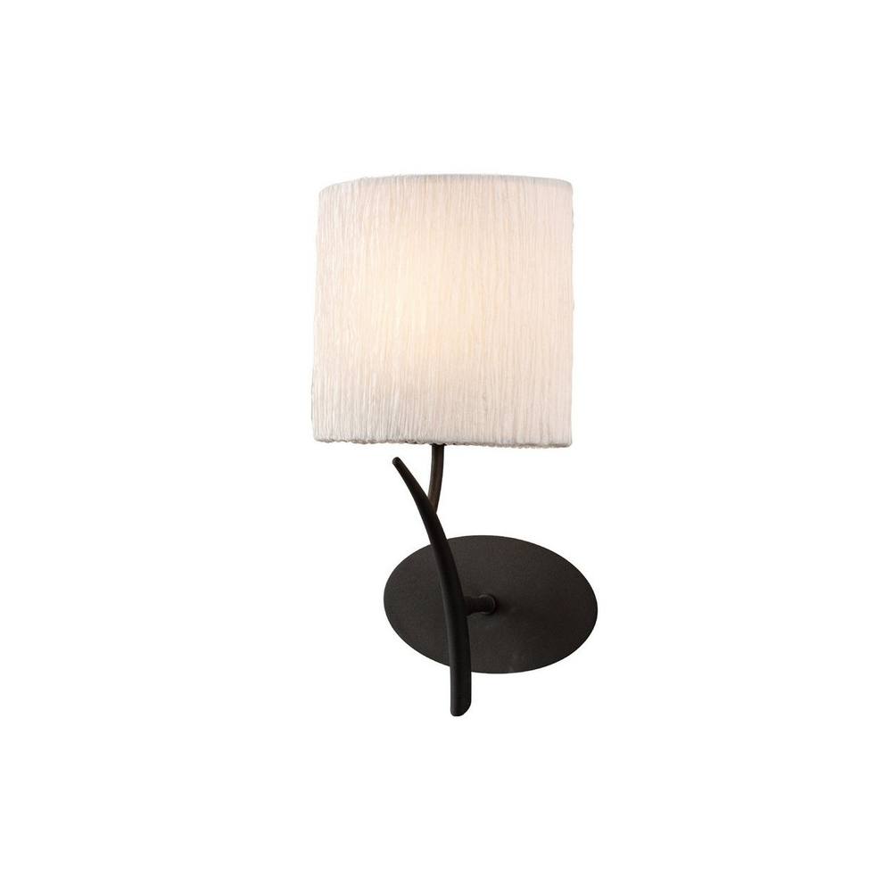 Netlighting Eve Wall Lamp Switched 1 Light E27 Anthracite with White Oval Shade in Black