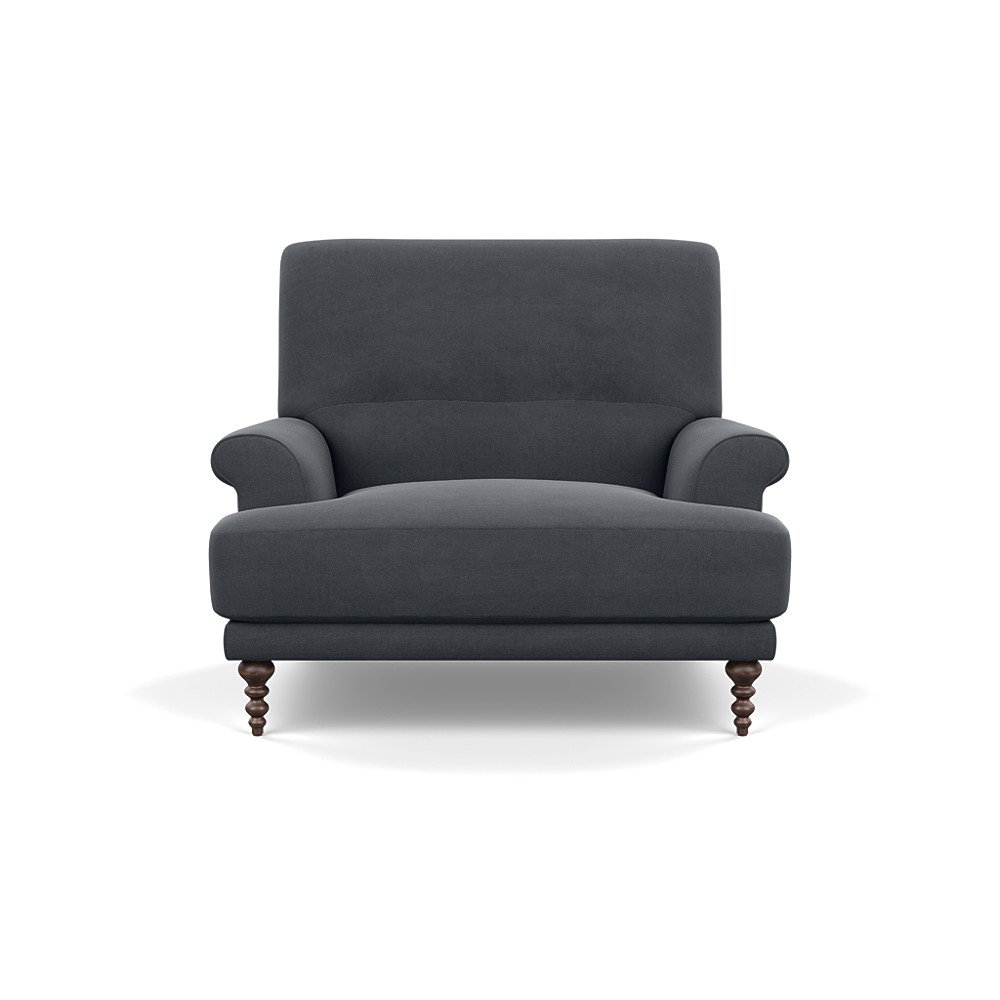 SCP Oscar Informal Armchair Linen Dark Grey Walnut Feet