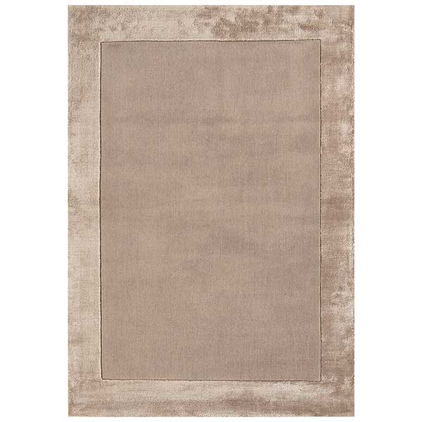 Ascot Rug Sand - Contrasting Boarder - 65% Wool & 35% Viscose - Hand Woven - W120 x D170cm