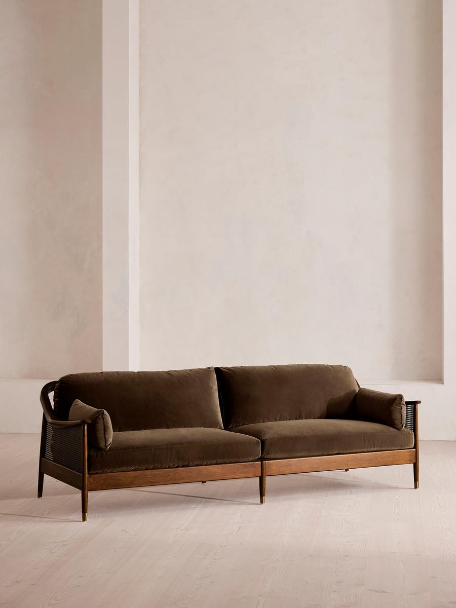 Atlanta Four Seater, Velvet, Chocolate Brown