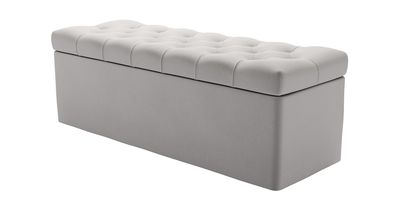 Valentin Storage Bench in Dove Smart Velvet - sofa.com