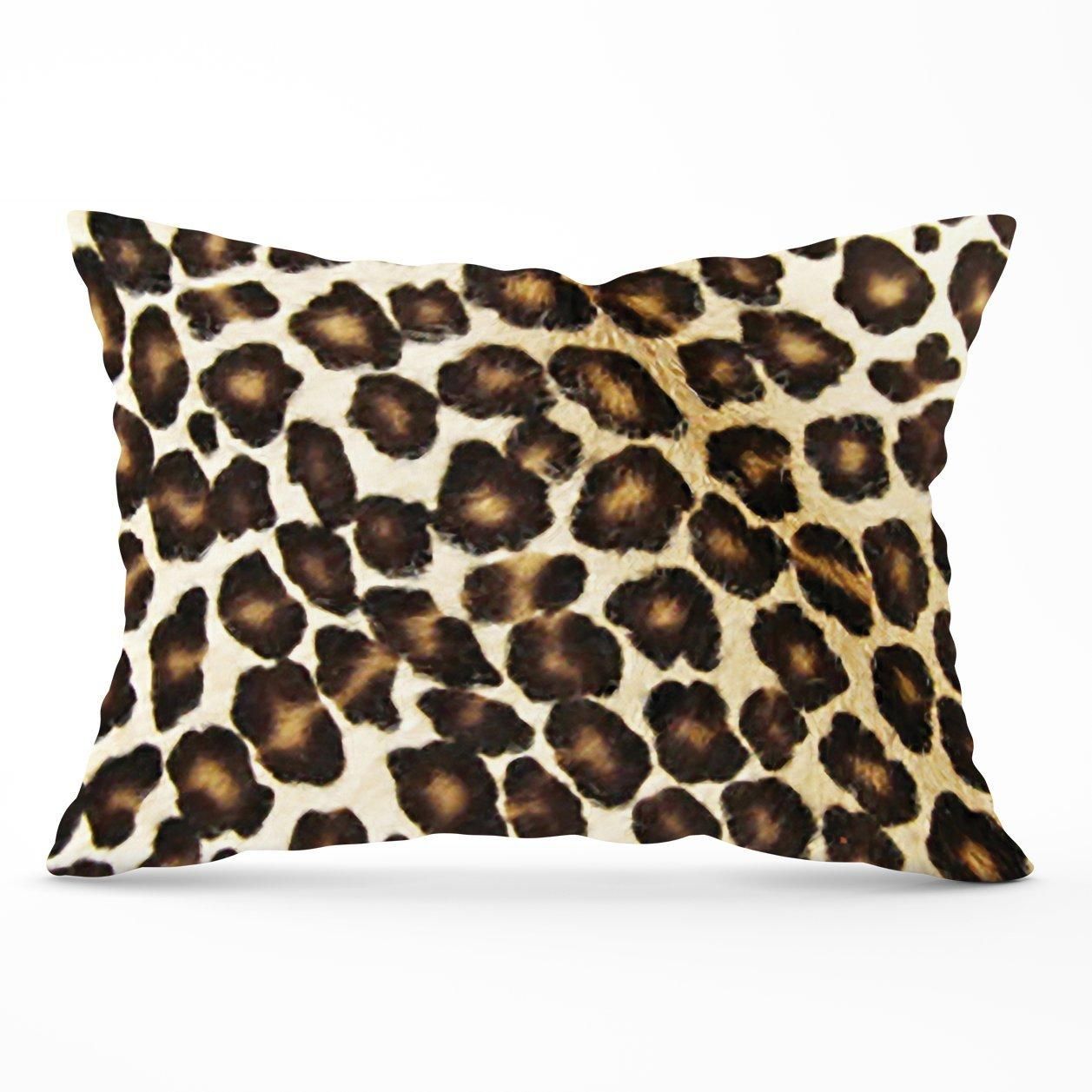 Warren Reed - Designer Leopard Hide Print Cushions in Brown