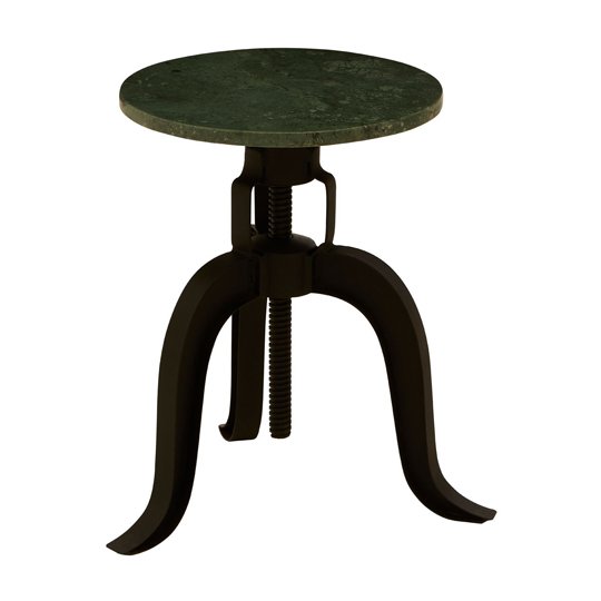 Sadalbari 3 Legs Bar Stool With Green Marble Top