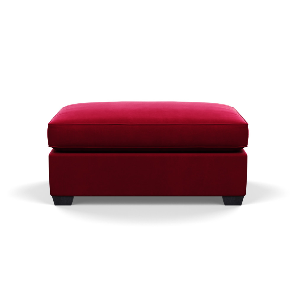 Heal's Torino Footstool Varese Velvet Mulberry Black Feet