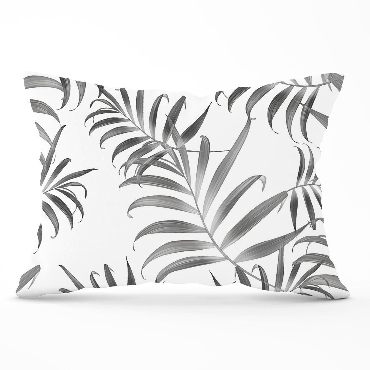 Warren Reed - Designer Hawaiian Style Palm Leaves Cushions in Grey