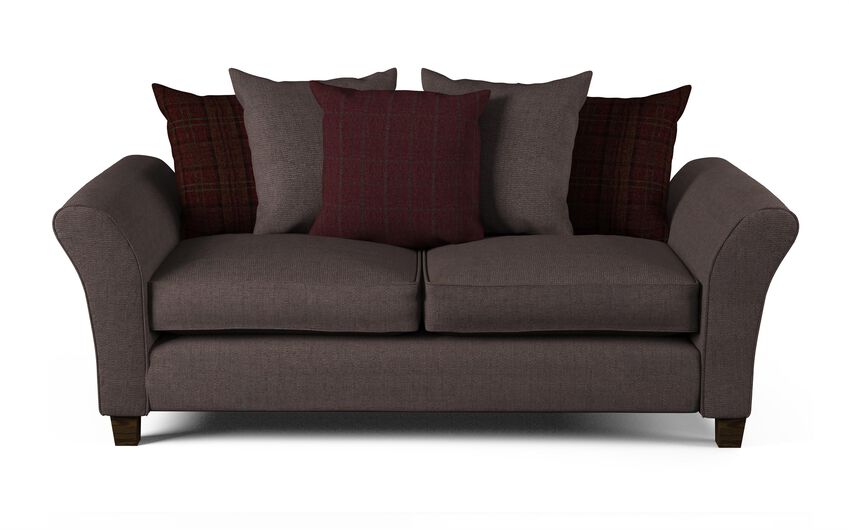 ScS Living Brown Hugo Fabric 3 Seater Scatter Back Sofa