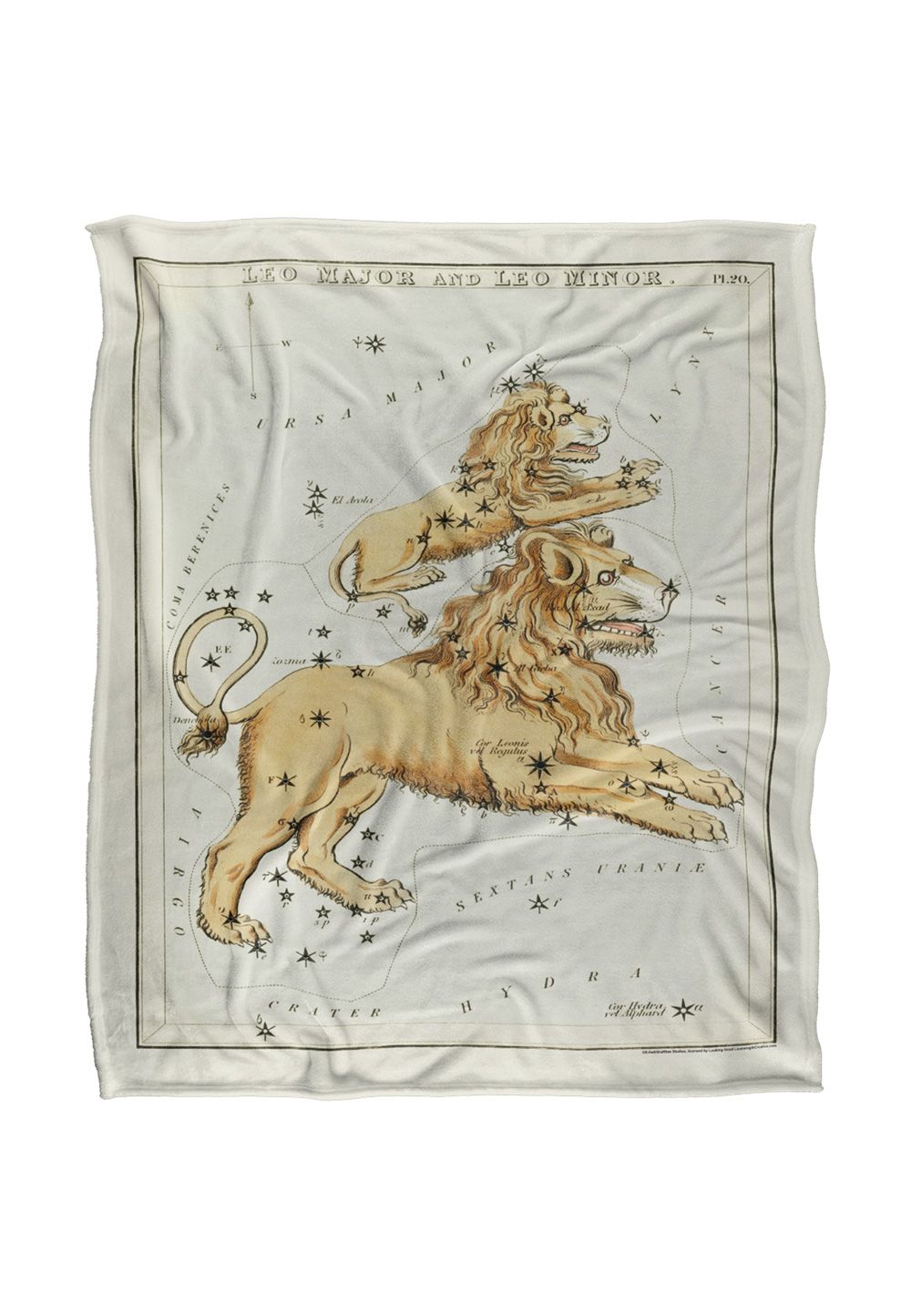 Graffitee Studios Vintage Leo Zodiac Silky Touch Super Soft Throw Blanket 152 X 127 cm in White