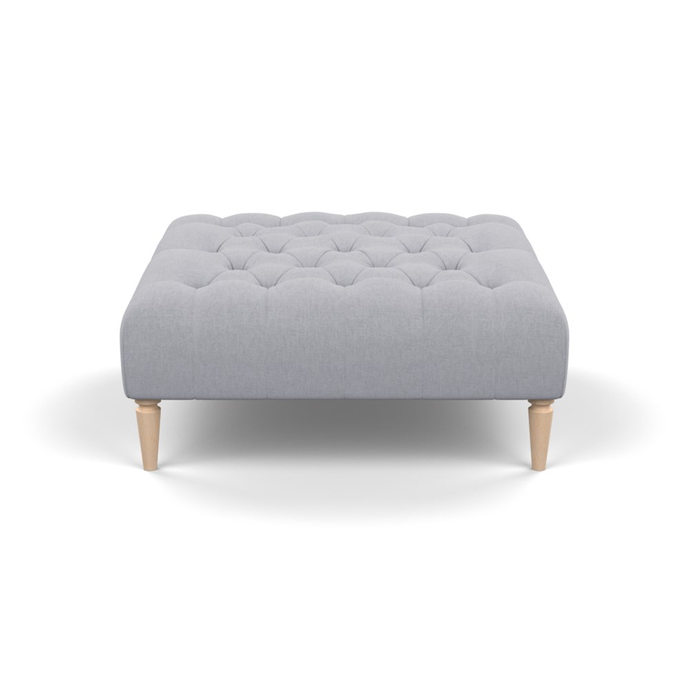 Heal's Balmoral Ottoman Brushed Cotton Pewter Natural Feet