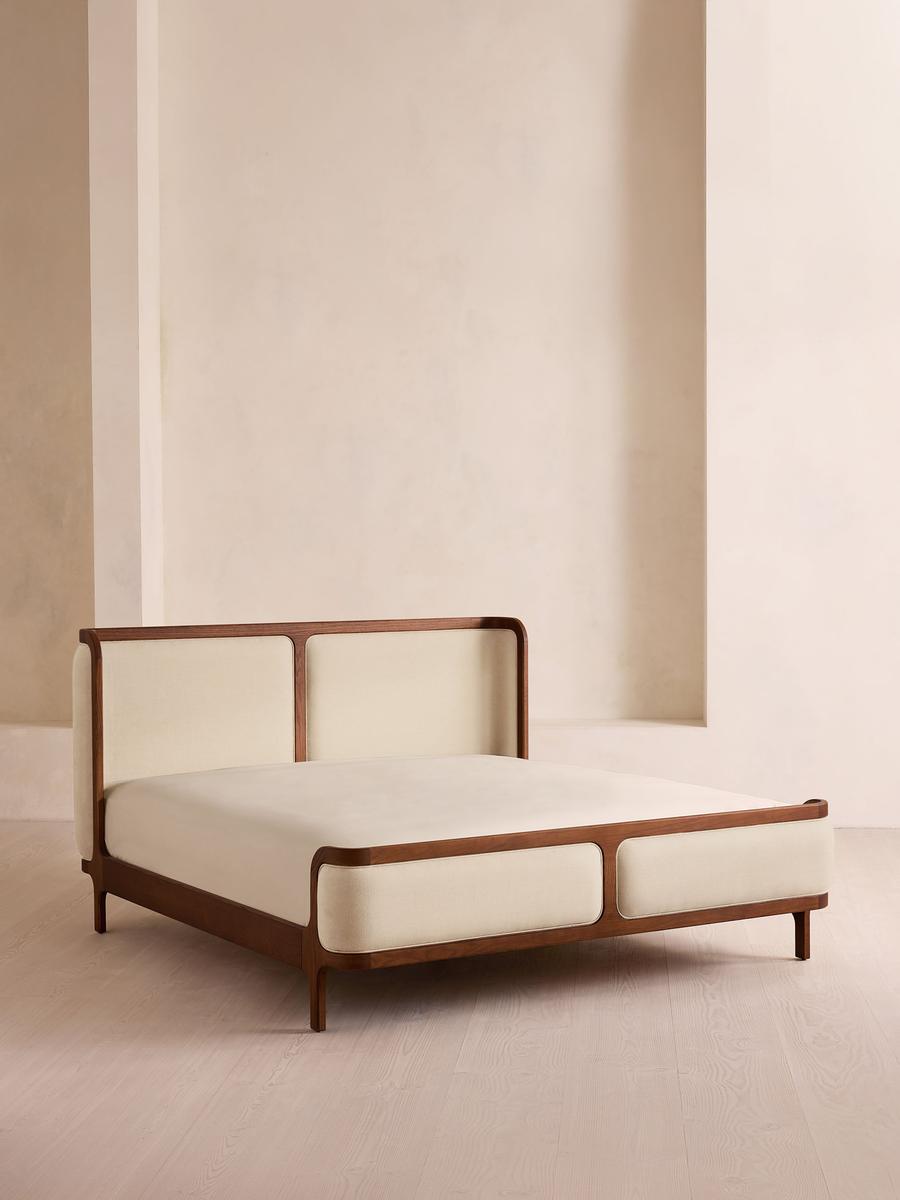 Belsa Bed, Superking, Linen, Bisque