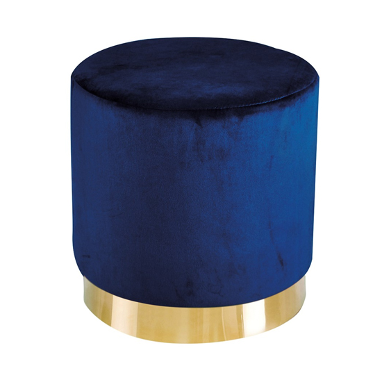 Lara Velvet Pouffe In Royal Blue