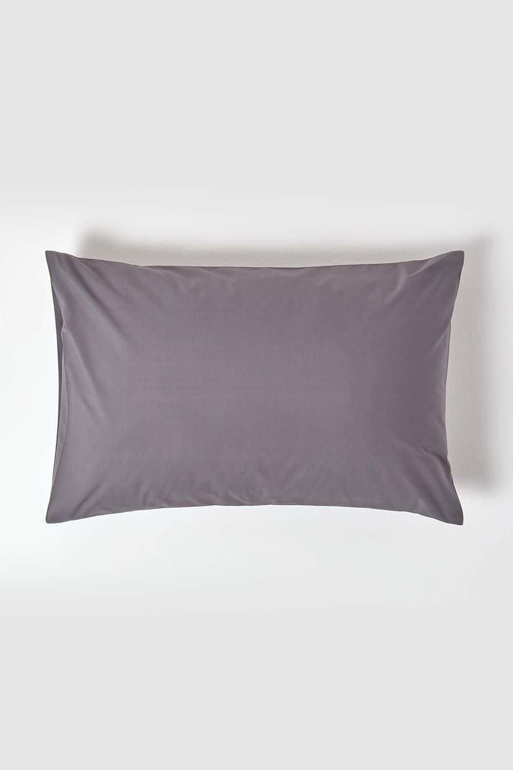 Homescapes Egyptian Cotton Housewife Pillowcase 200 TC, Standard Size in Dark Grey