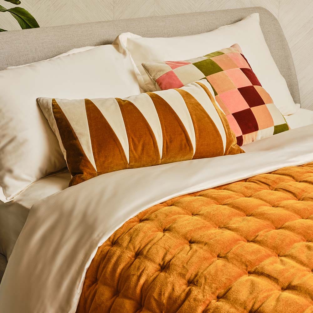 Heal's Velvet Quilt Ochre 140 x 200cm 4